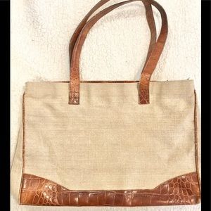 Alfredo picchi tote with alligator print trim